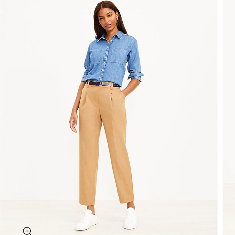 LOFT Pull On Taper Pants in Brushed Flannel NWT